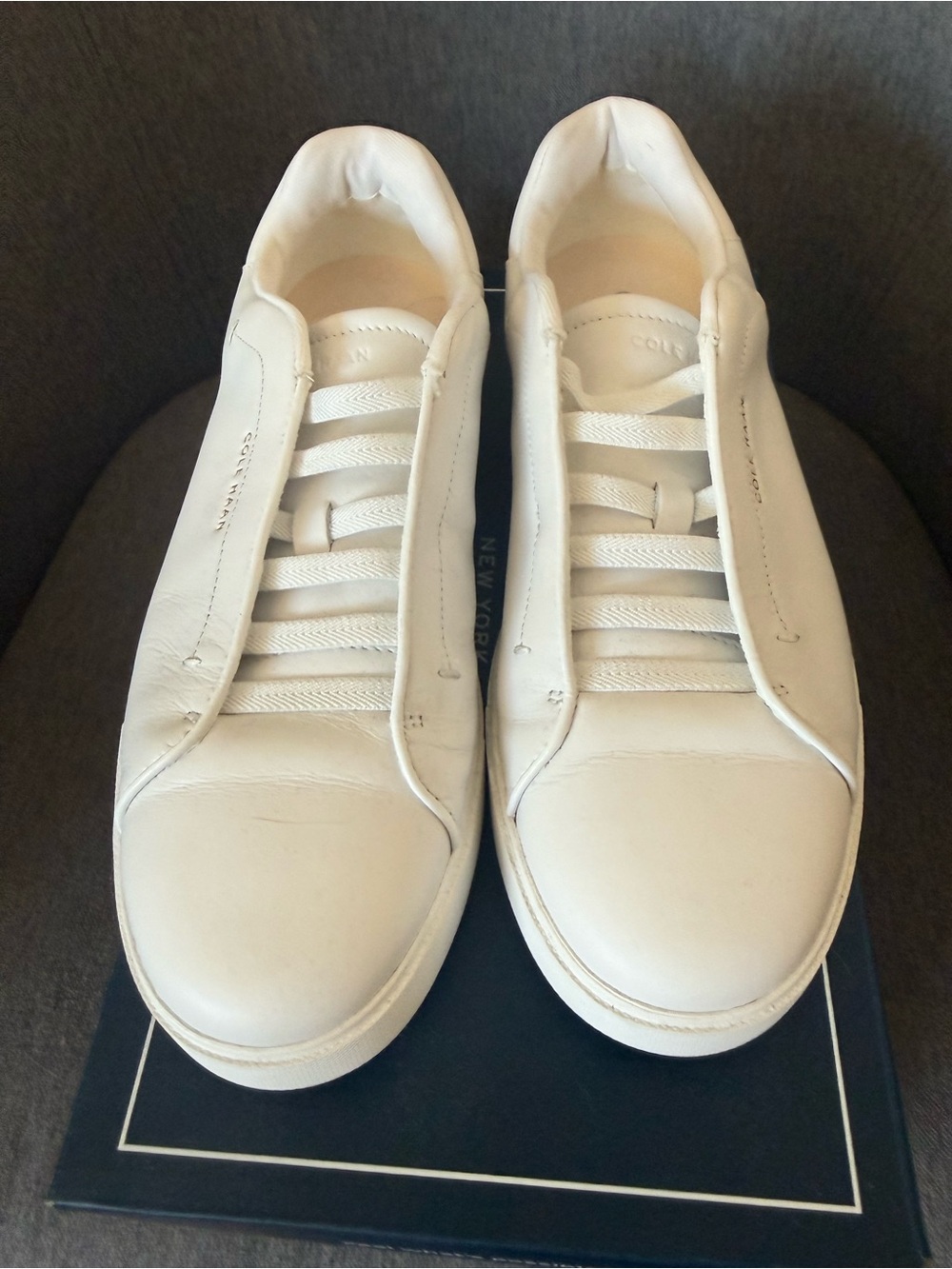 Cole Haan White Leather Slip-On Sneakers